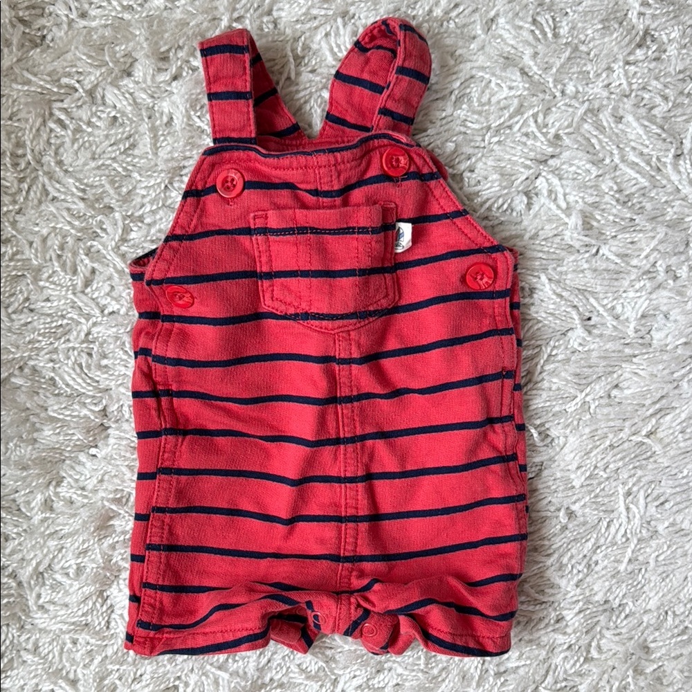 Carter's Red and Blue Striped Overalls - size 6 months